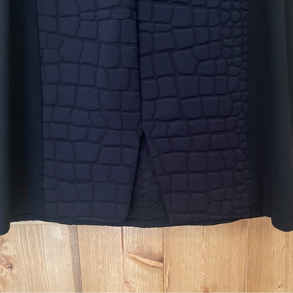 Lafayette 148 New York Black 3/4 Sleeve Crew Neck Black Knee Length Dress - Picture 10 of 14